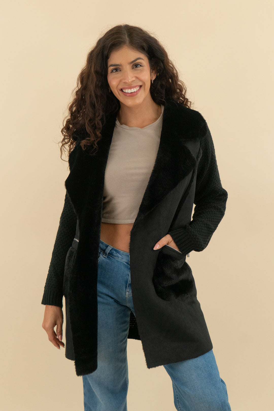 Love Token Black Faux Fur Coat (m; retail $228)