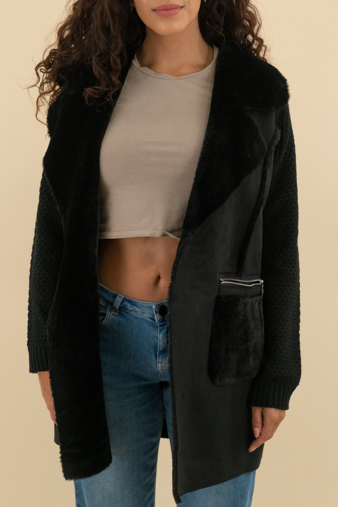 Love Token Black Faux Fur Coat (m; retail $228)