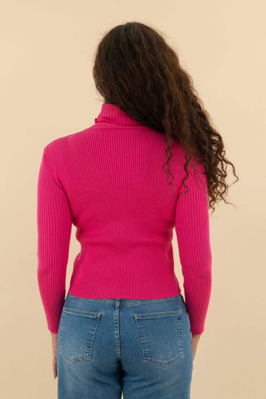 Hot Pink Turtleneck Cut Out Top (s; retail $35)