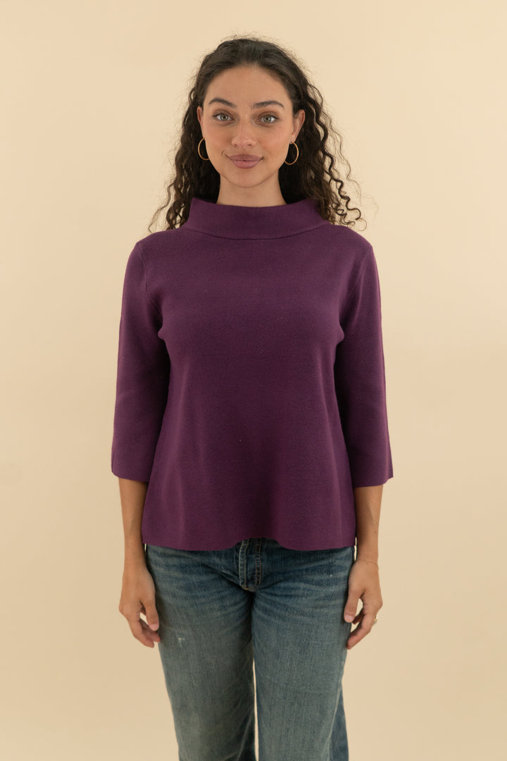 Avara Purple Mock Neck Sweater (xs; retail $64)