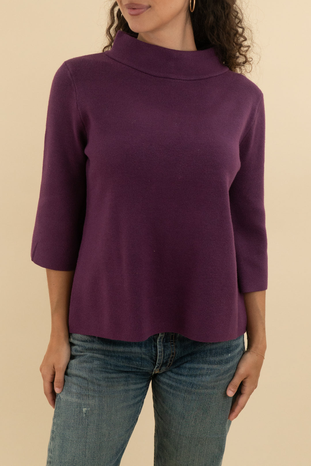 Avara Purple Mock Neck Sweater (xs; retail $64)