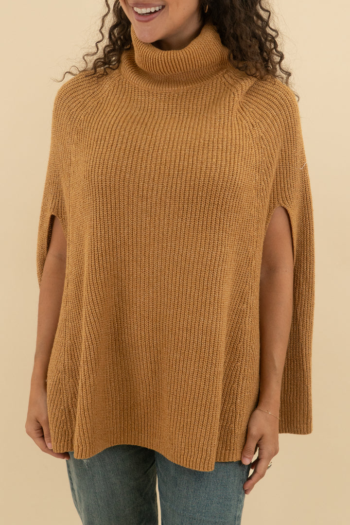 Kirundo Camel Brown Roll Neck Cape nwt (s; retail $40)
