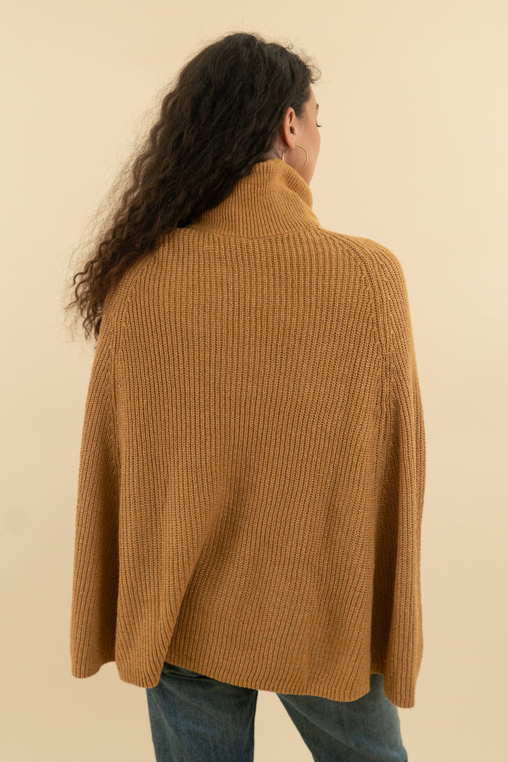 Kirundo Camel Brown Roll Neck Cape nwt (s; retail $40)