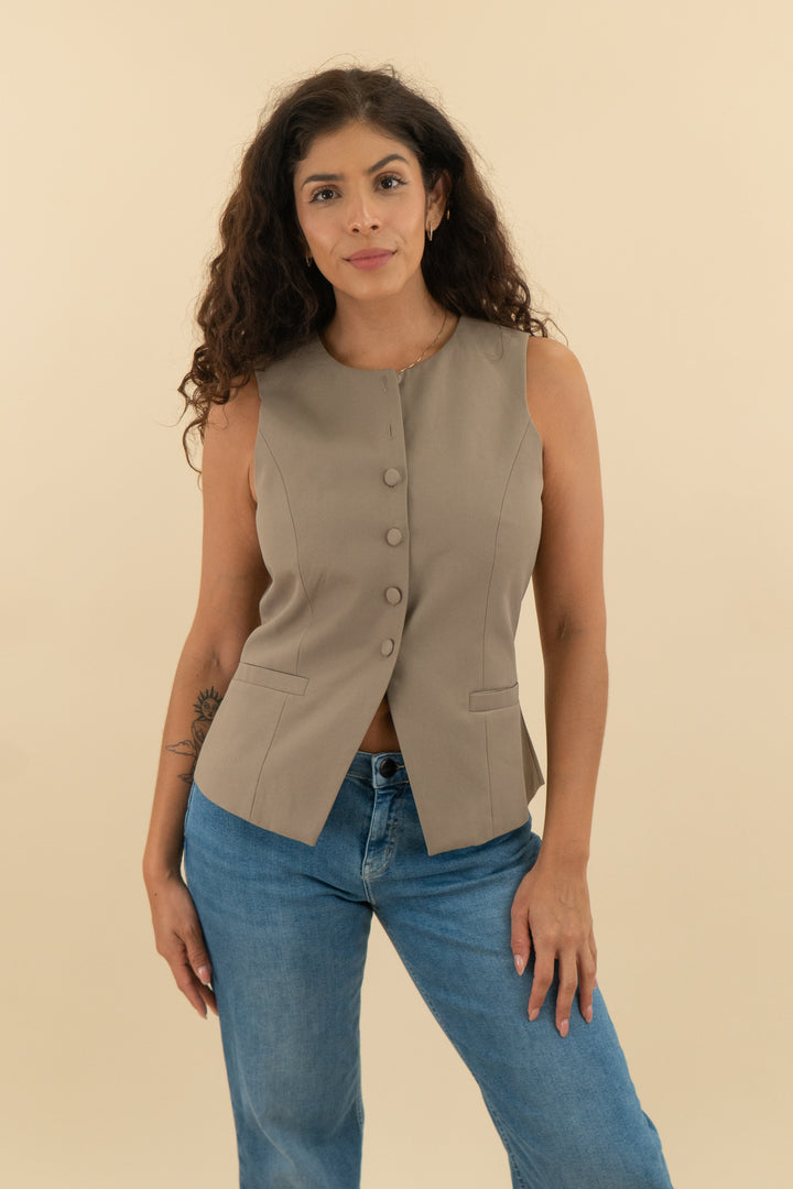 wayf brown vest top nwt (m; retail $89)