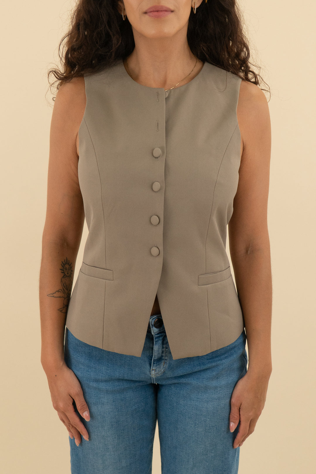 wayf brown vest top nwt (m; retail $89)