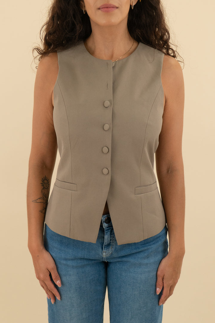 wayf brown vest top nwt (m; retail $89)