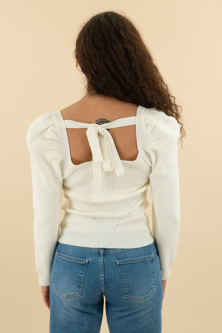 idem ditto ivory knit sweater top (m; retail $58)