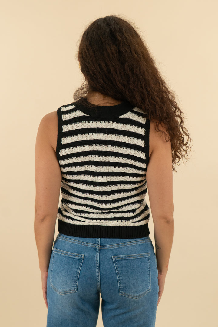 maeve black and white striped vest (xs; retail $88)
