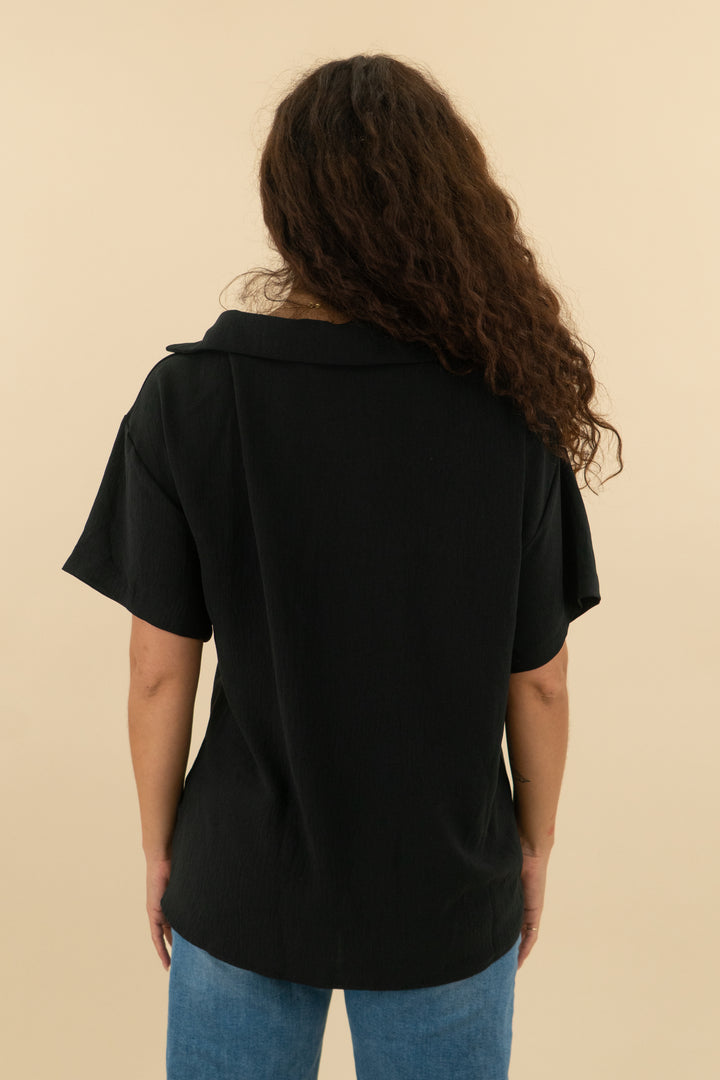 fantaslook black button up top (m; retail $28)