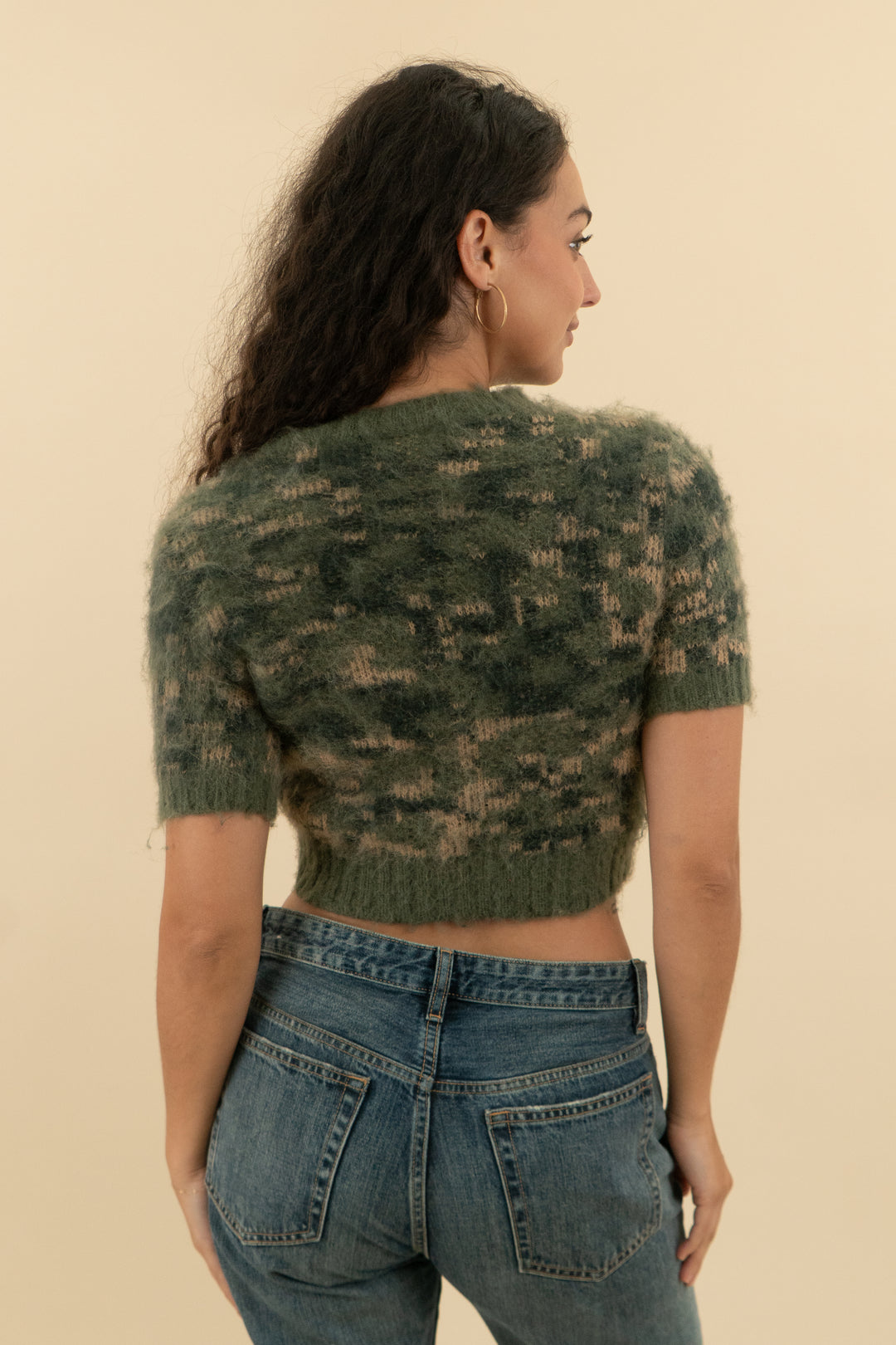 scoop camo knit sweater (0; retail $30)