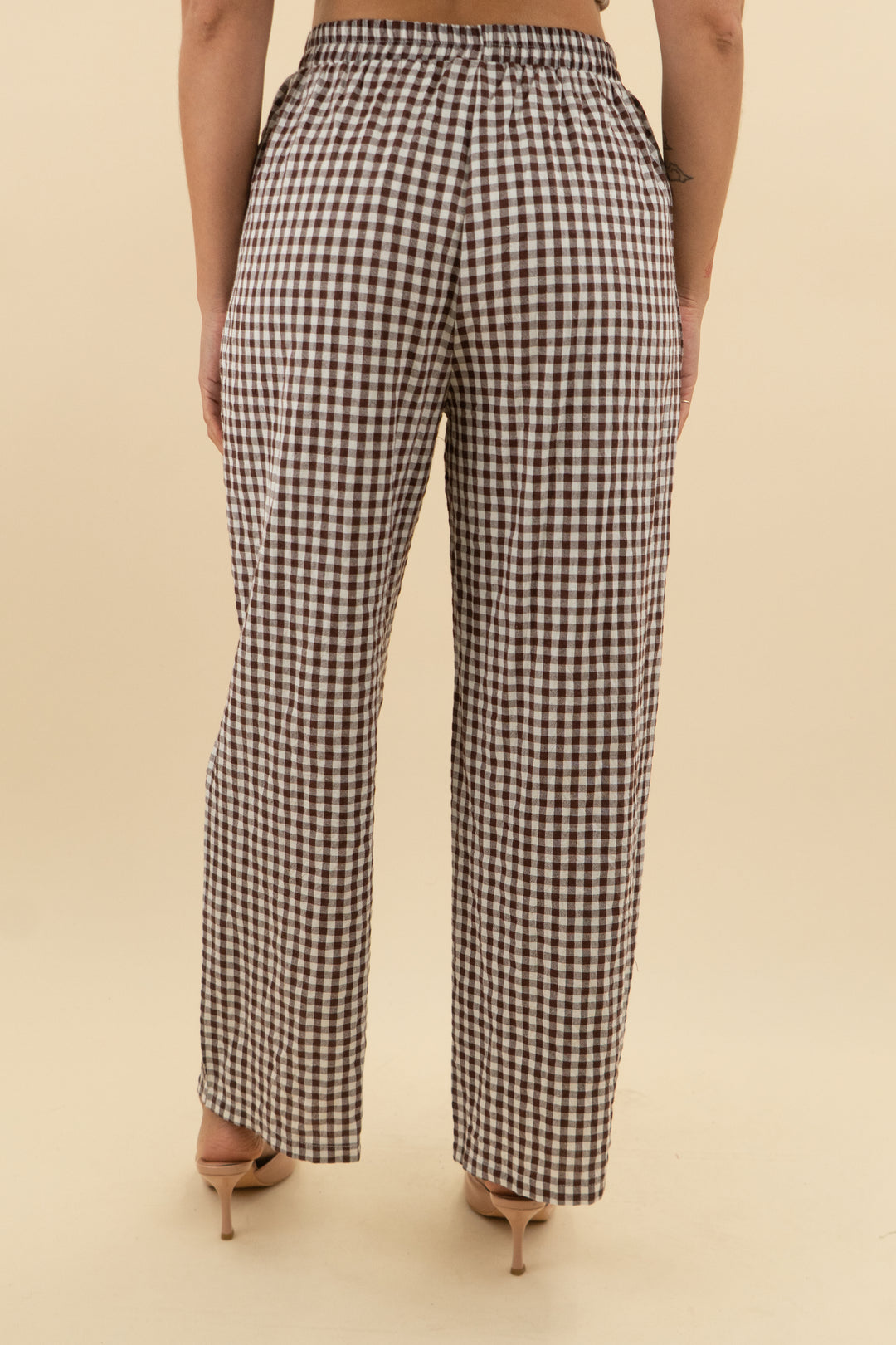 anrabess brown gingham pant (m; retail $38)