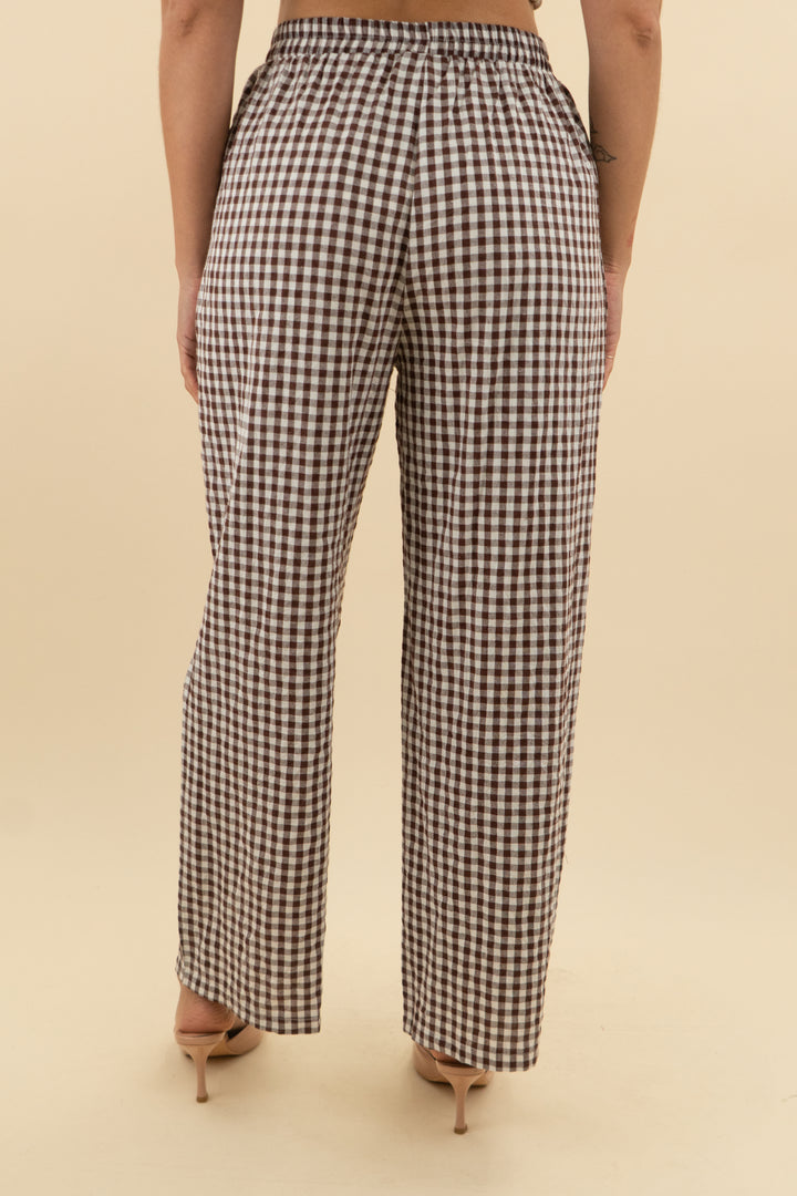 anrabess brown gingham pant (m; retail $38)