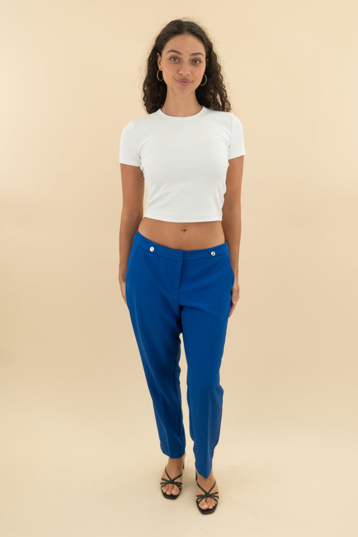 White House Black Market Blue Tapered Ankle Trousers (6; retail $99)