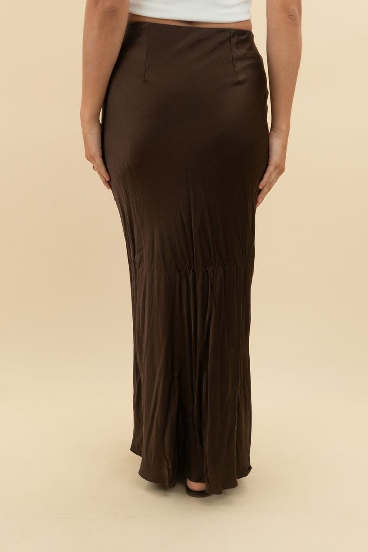 Quince Brown Silk Skirt (s; retail $80)