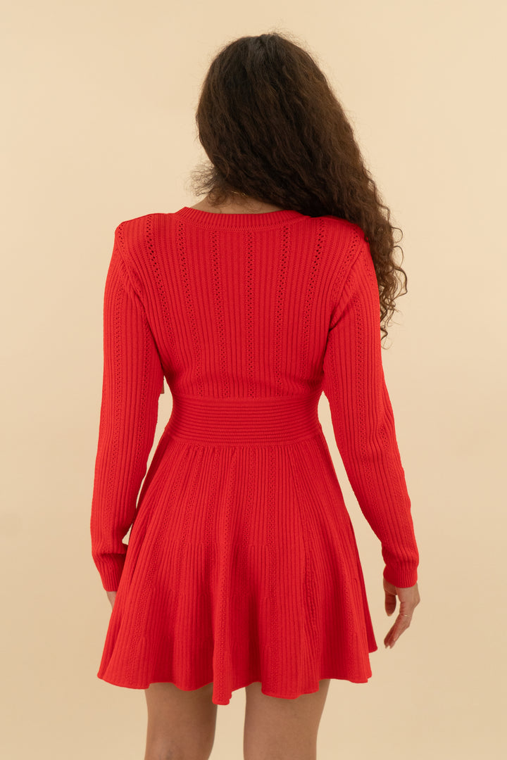 miss rosier red knit heart dress NWT (m; retail $245)