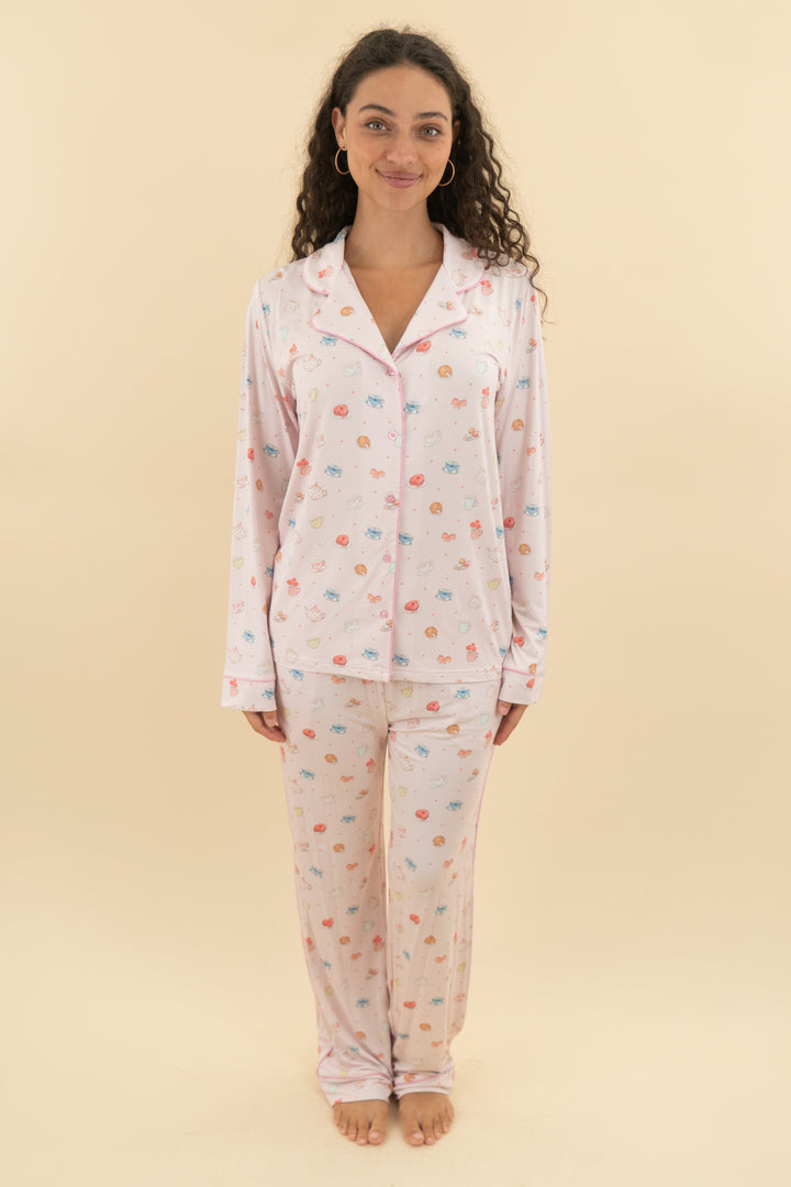 tiny jams high tea theme pajama set (s; retail $80)