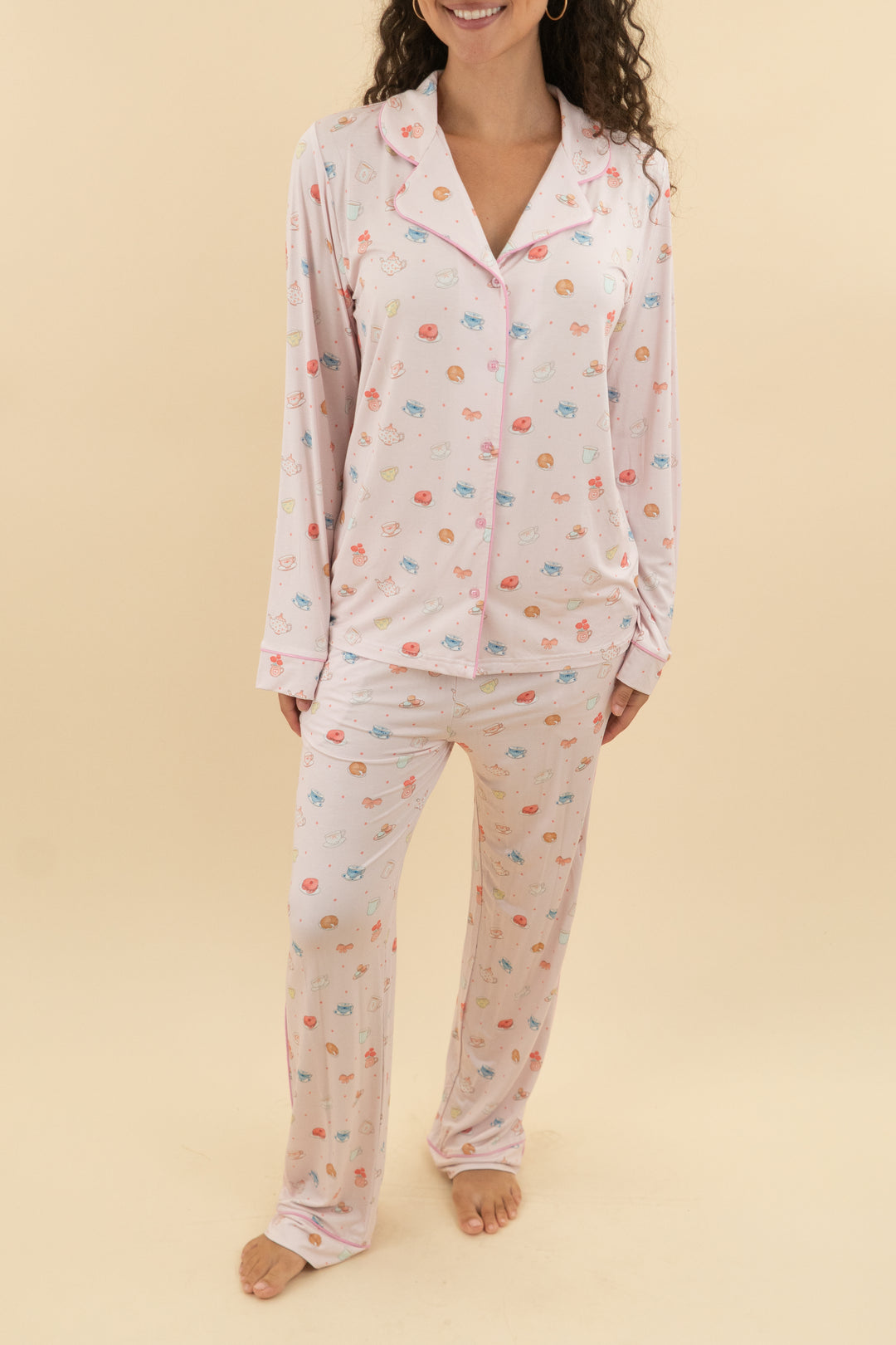 tiny jams high tea theme pajama set (s; retail $80)
