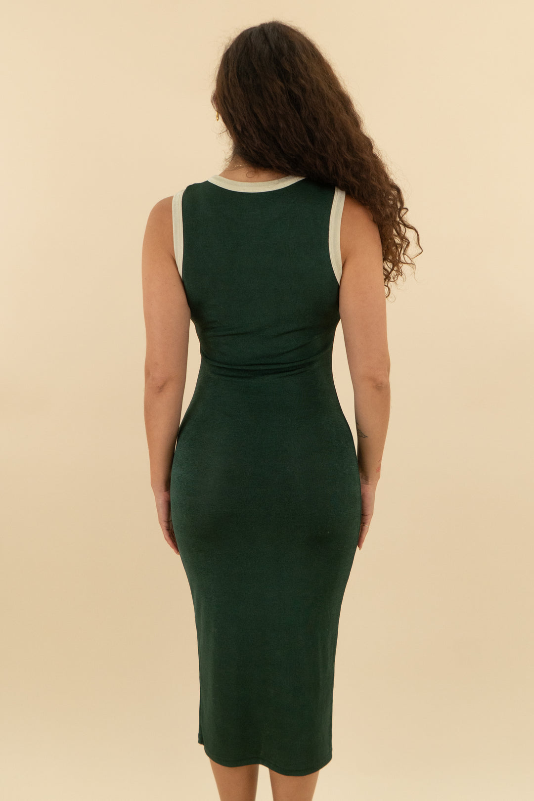 vestique dark green midi dress (m; retail $68)