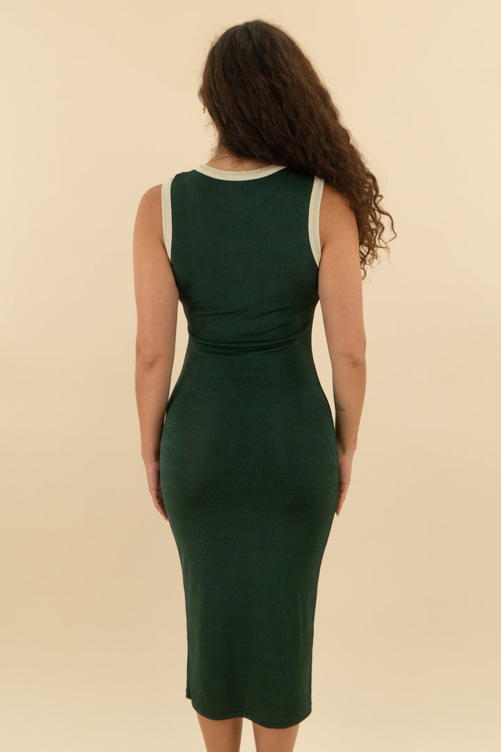 vestique dark green midi dress (m; retail $68)