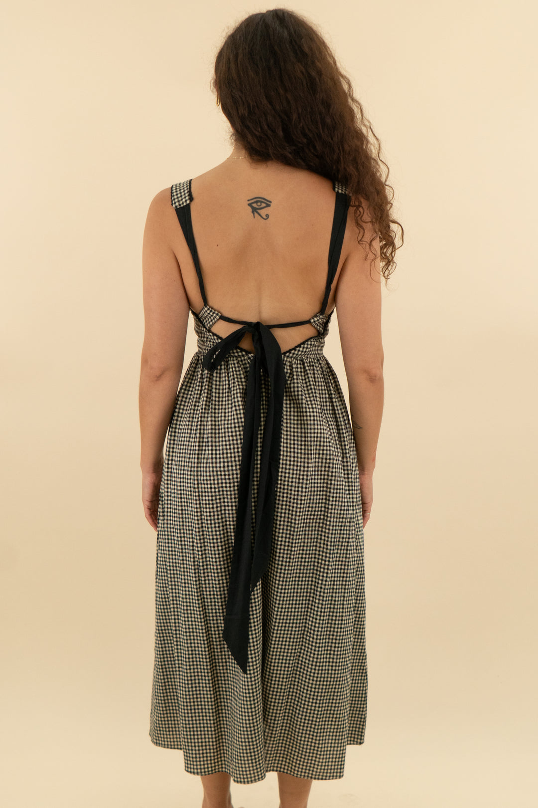 rumoured black gingham midi dress NWT (s; retail $168)