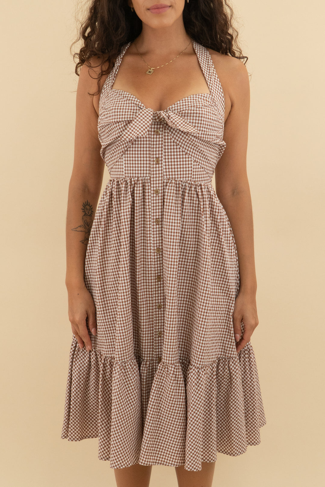 maeve brown and white gingham dress NWT (xs; retail $178)