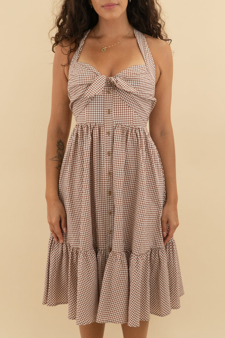maeve brown and white gingham dress NWT (xs; retail $178)