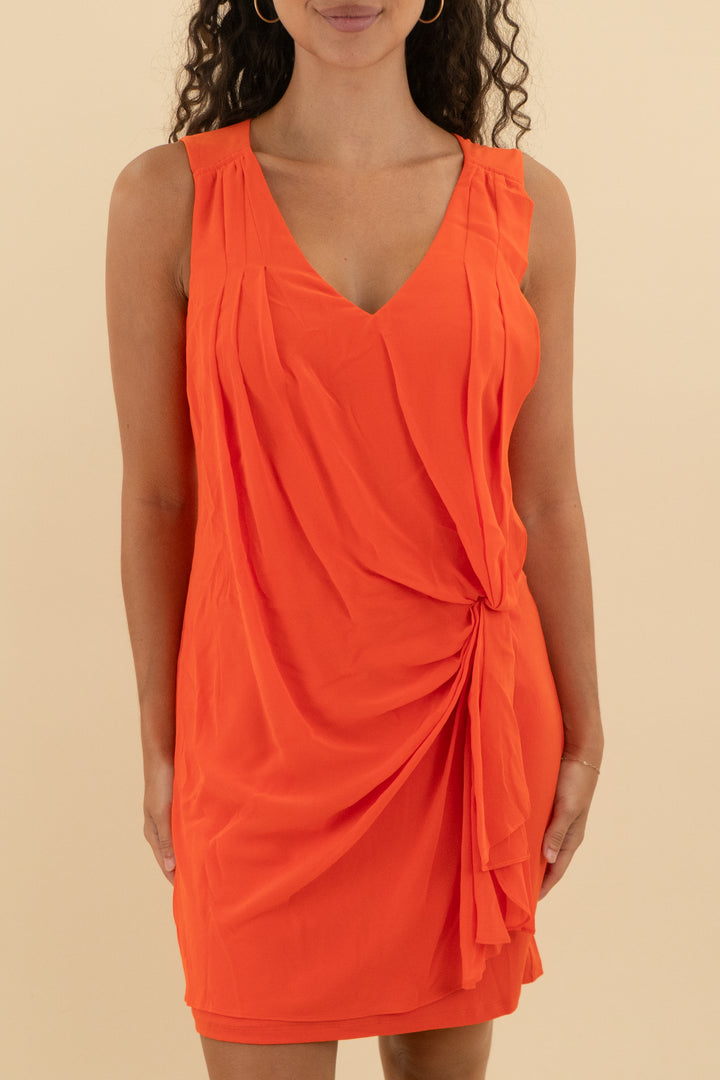 Vince Camuto Orange Mini Dress (6; retail $128)