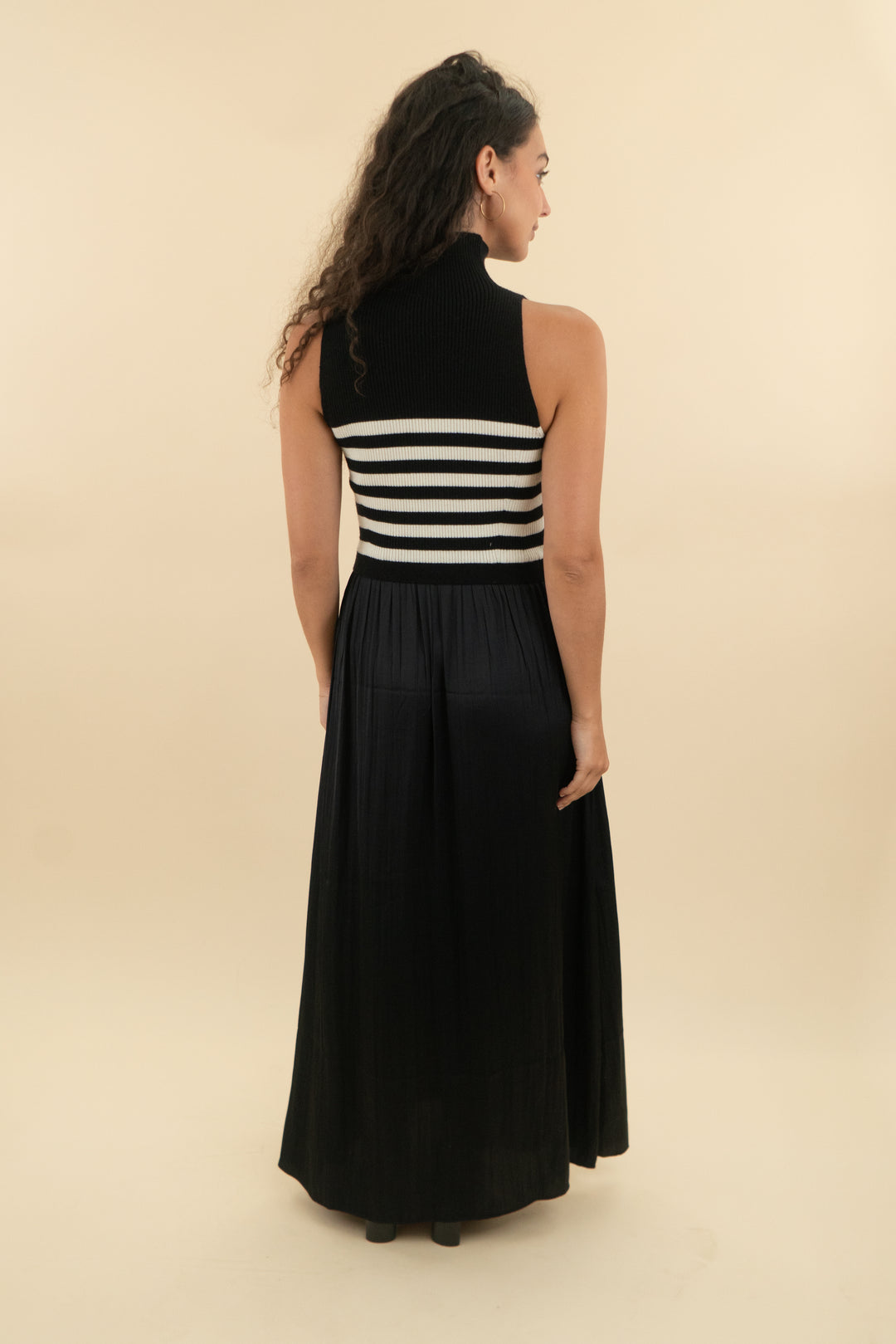 anthropologie black and white stripe knit tank top dress nwt (xs; retail $158)