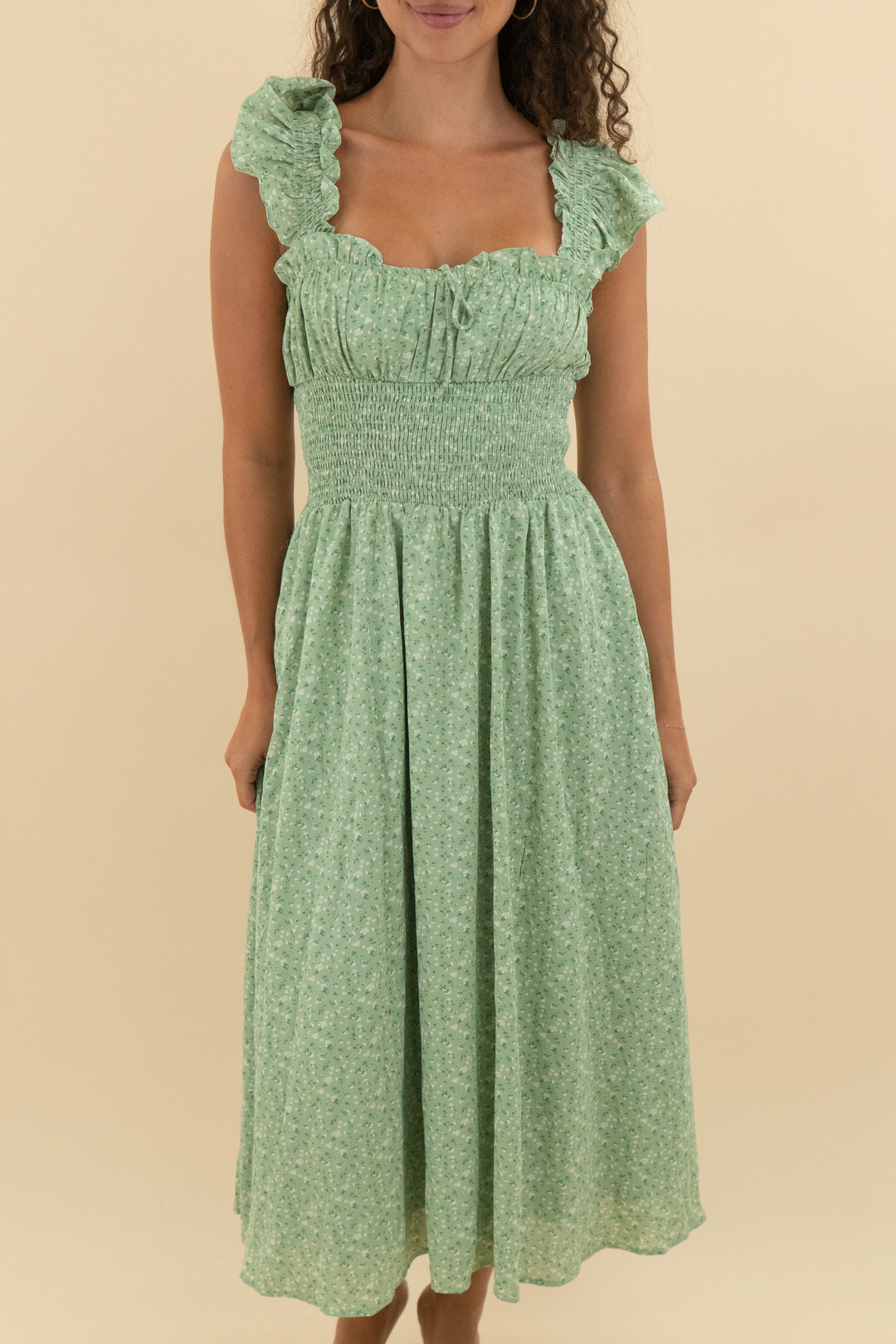 petal + pup mint green floral midi dress nwt (s; retail $109)