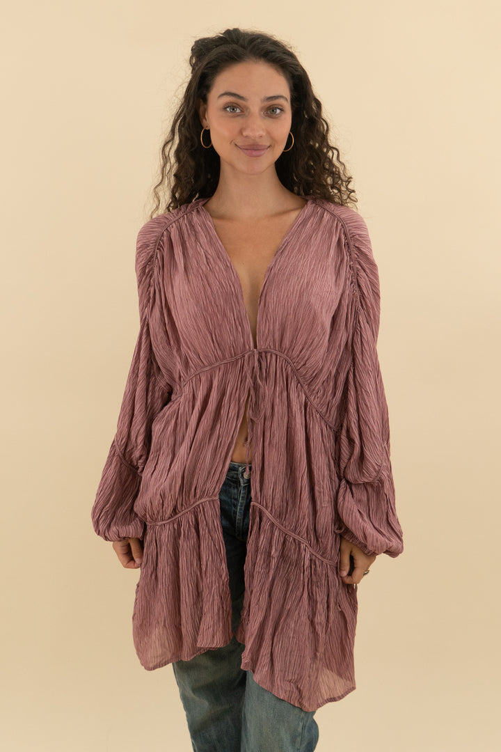 free people dark mauve top nwt (os; retail $78)