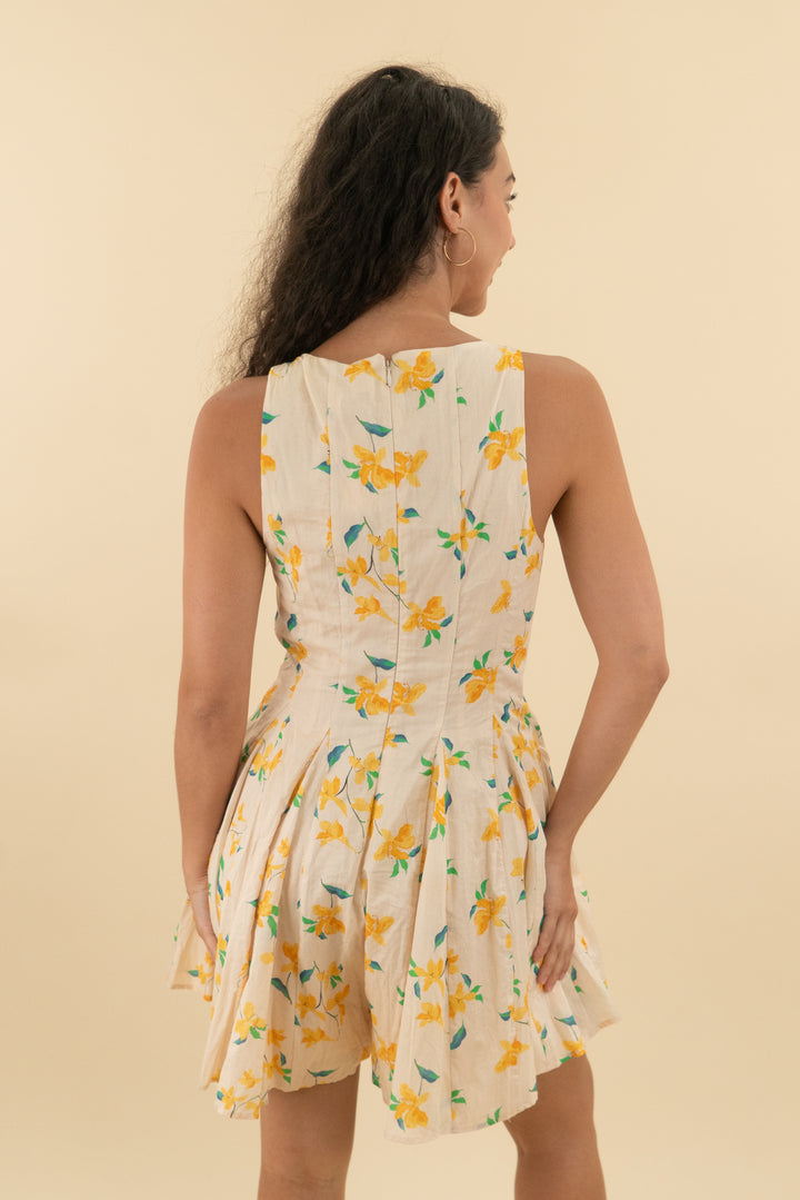 hutch yellow floral sleeveless romper nwt (s; retail $264)