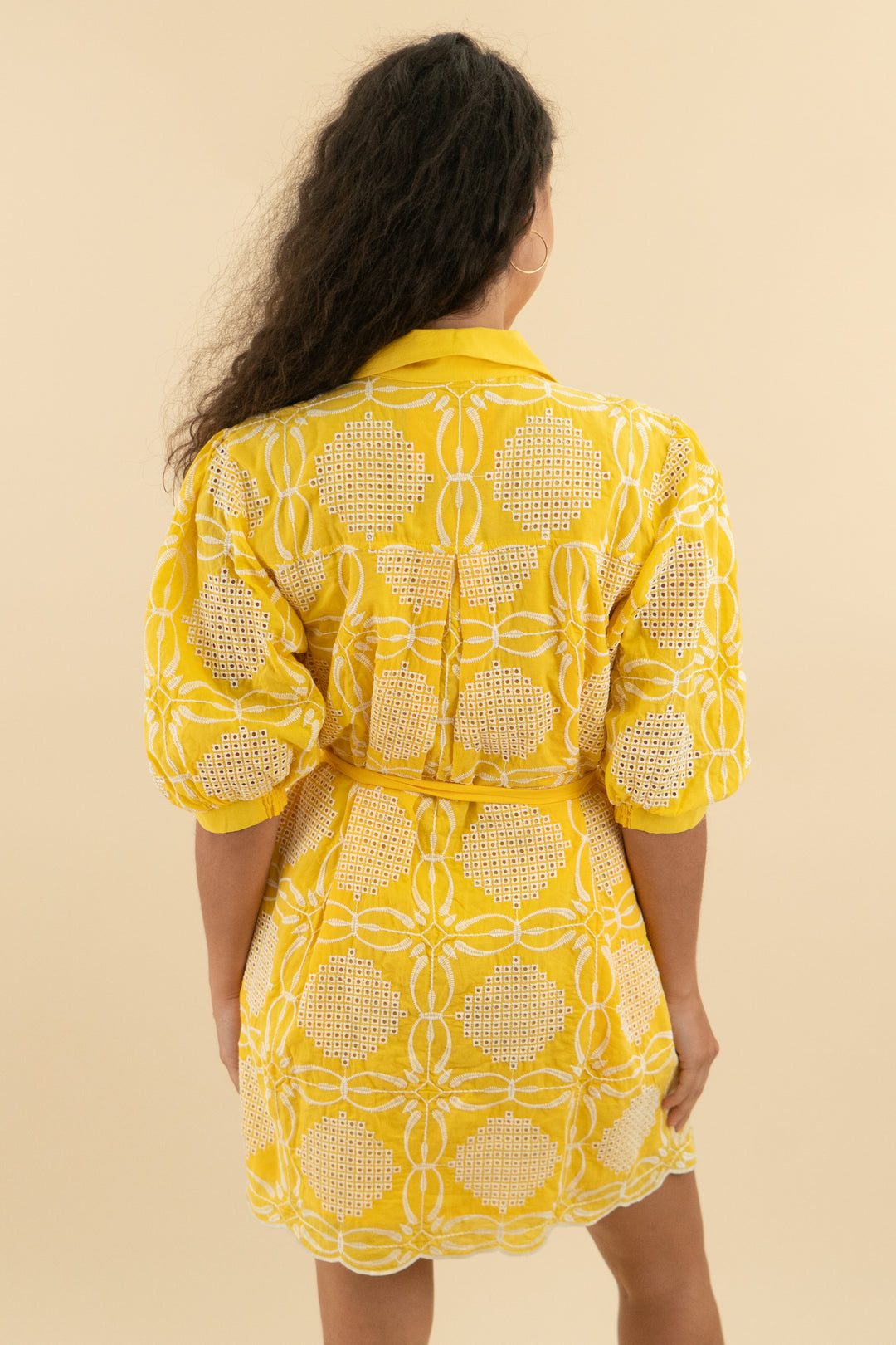 maeve golden yellow eyelet button down dress nwt (s; retail $248)