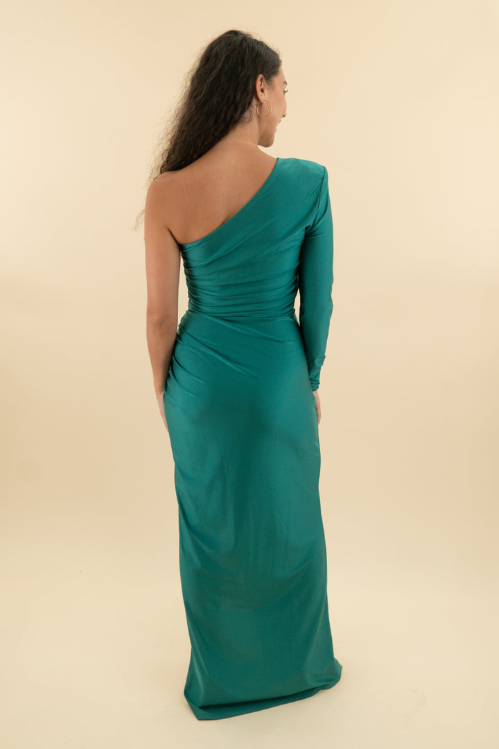 michael costello green satin dress NWT (m; retail $328)