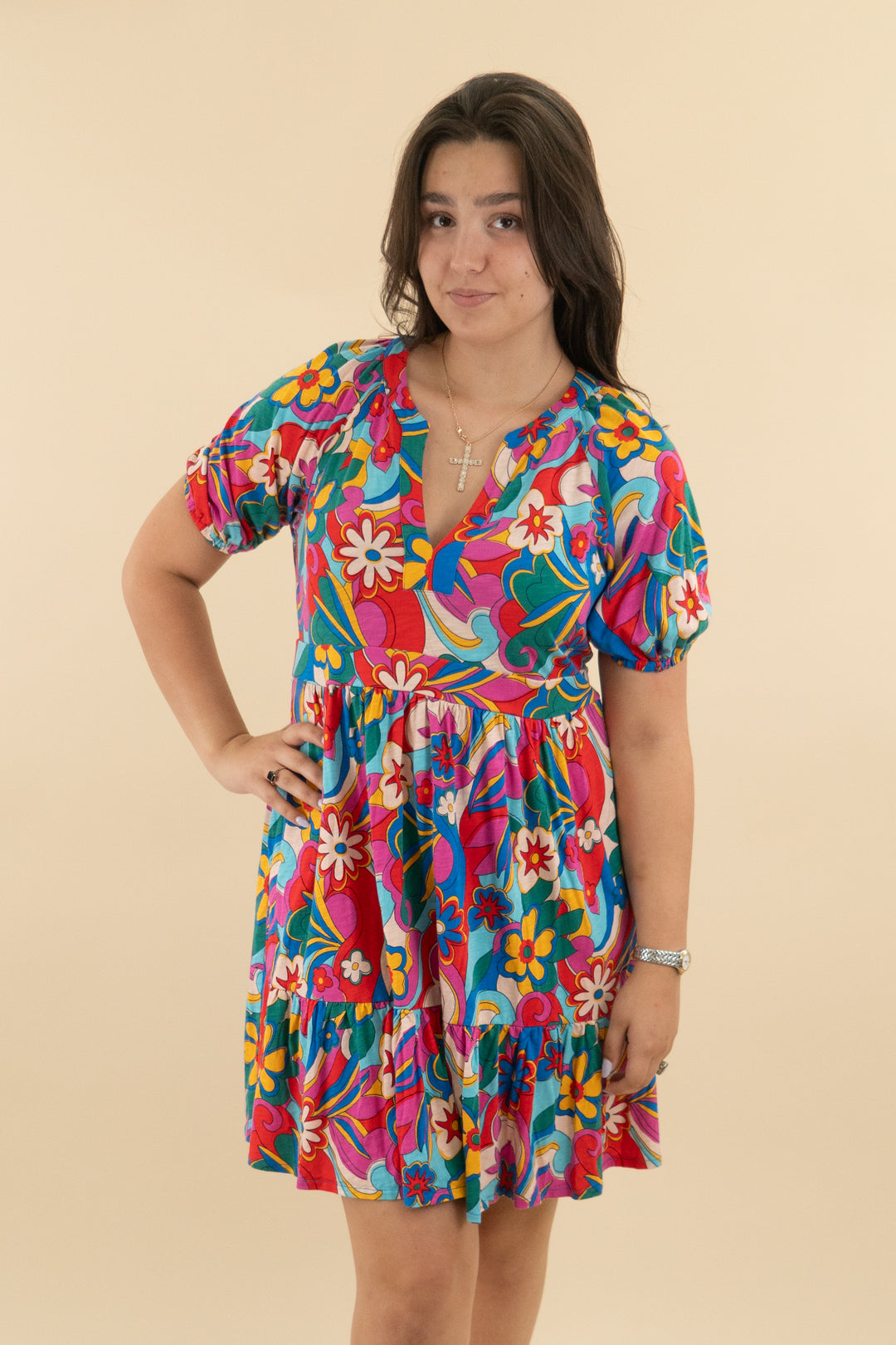 boden colorful pop floral dress (12; retail $110)