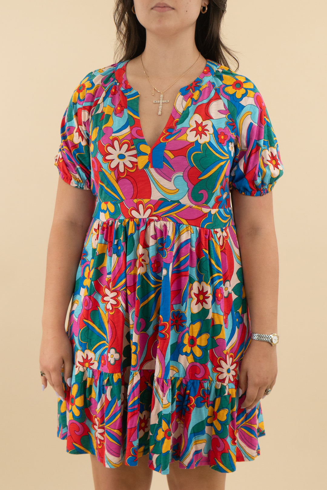boden colorful pop floral dress (12; retail $110)