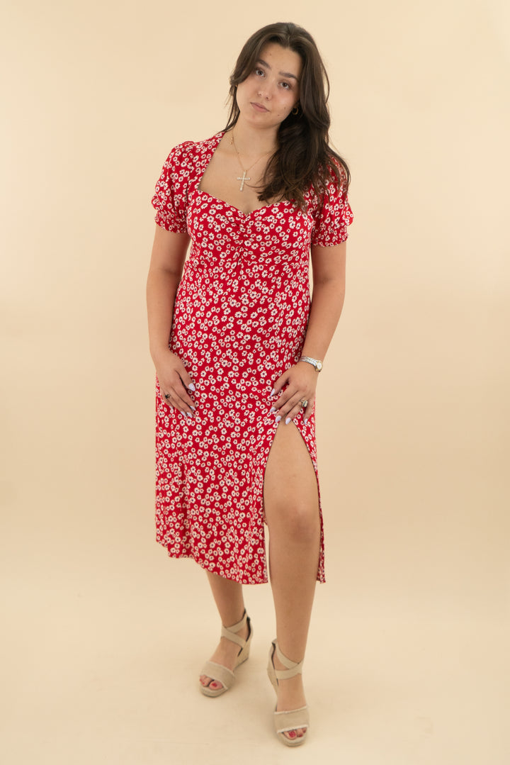 *AUCTION* reformation red dainty floral midi dress (14)