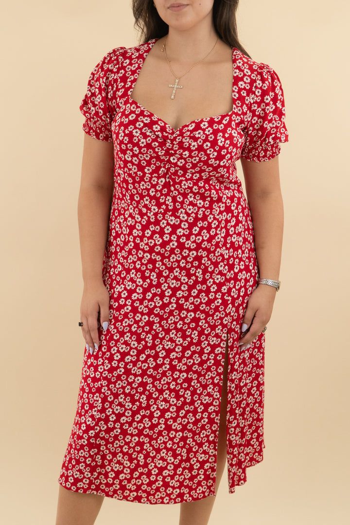 *AUCTION* reformation red dainty floral midi dress (14)