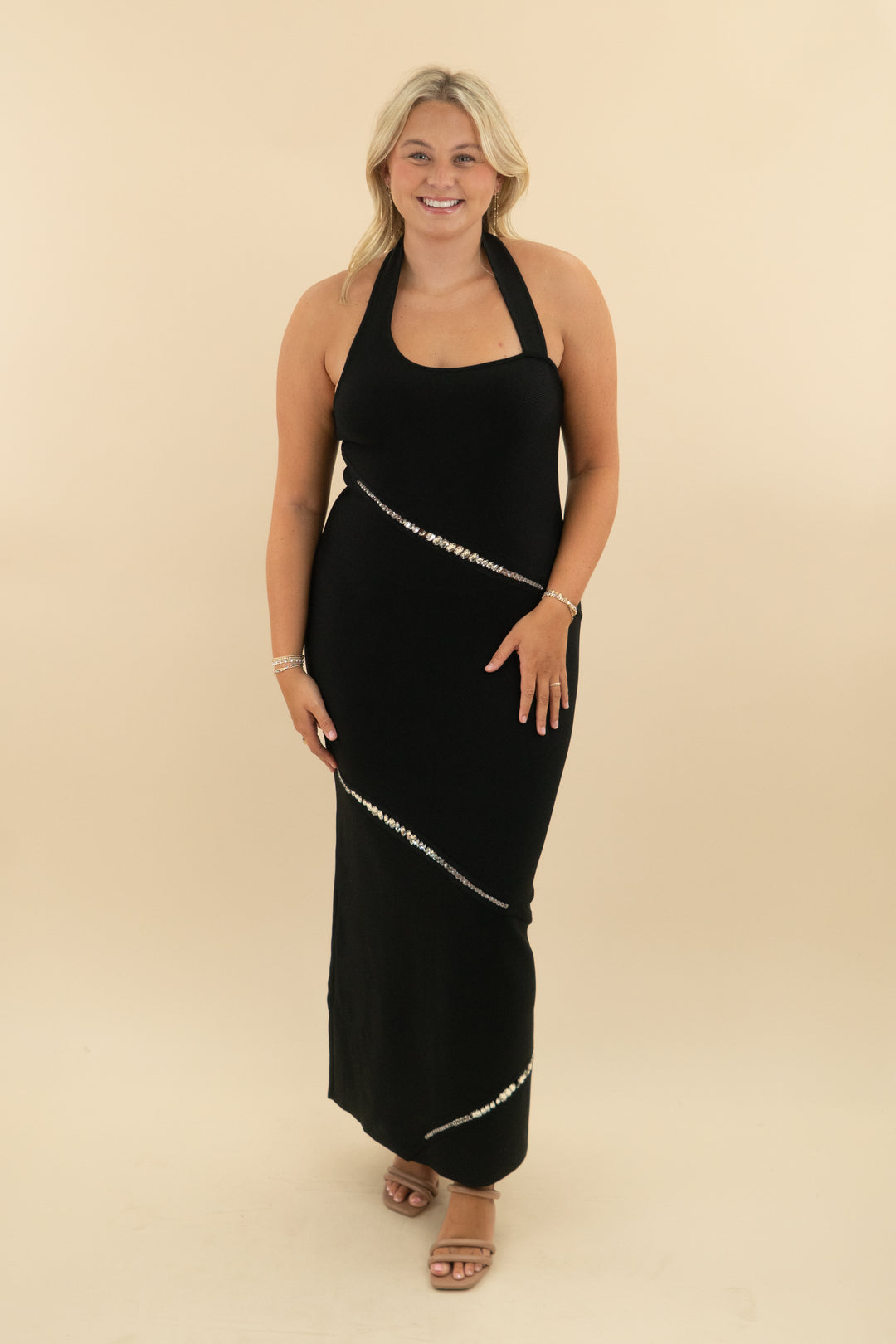 herve leger paris black rhinestone dress nwt (xl; retail $1890)