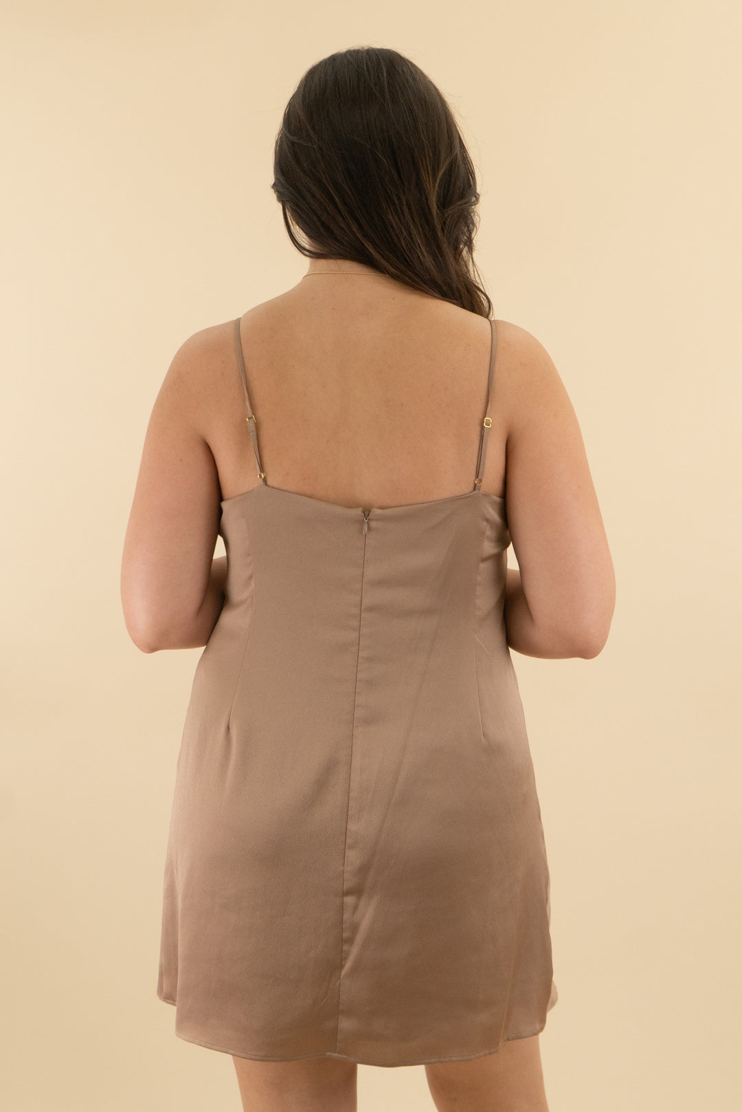 l'agence brown cowl neck dress (16; retail $395)