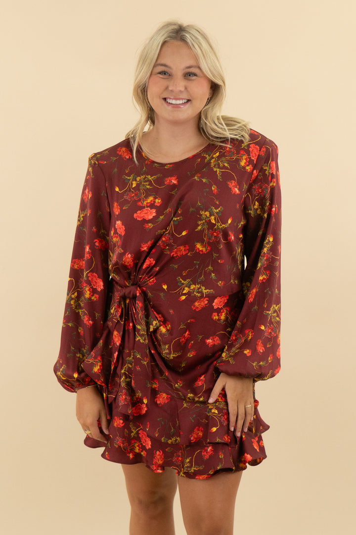 cinq a sept burgundy floral dress (16)