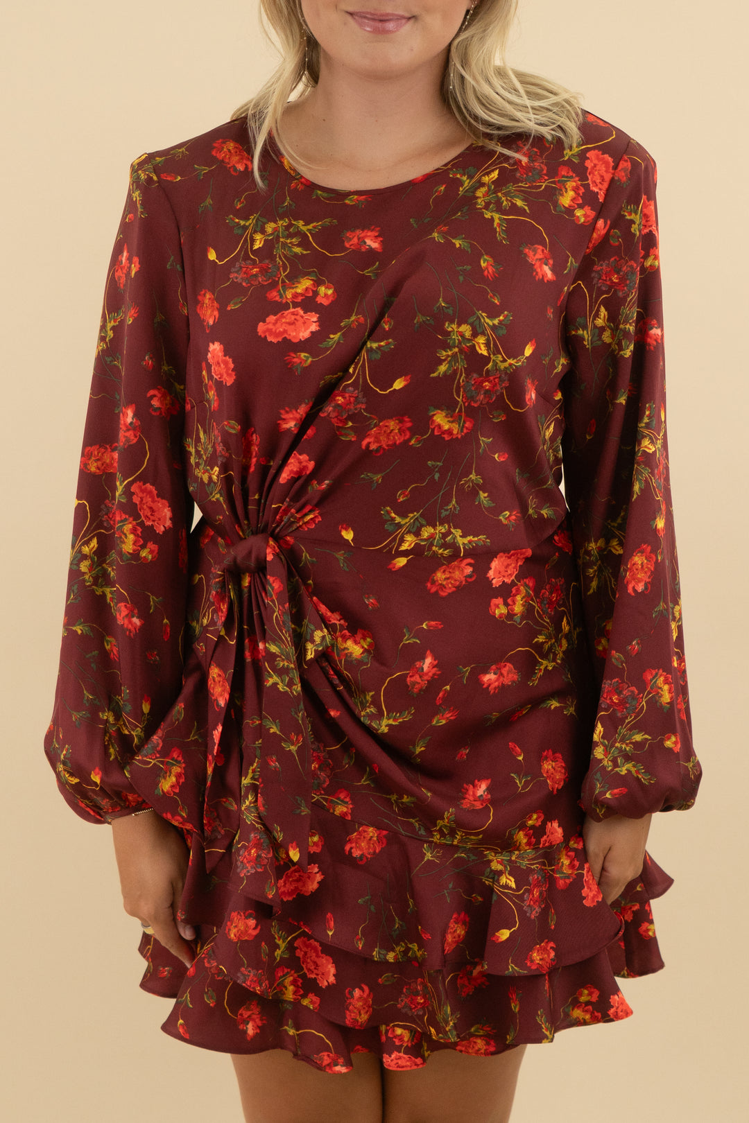 cinq a sept burgundy floral dress (16)