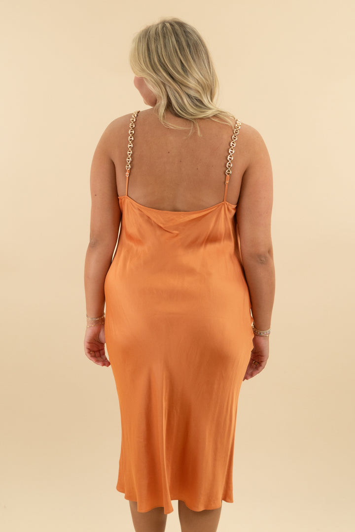l'agence orange cowl neck slip dress (14; retail $495)