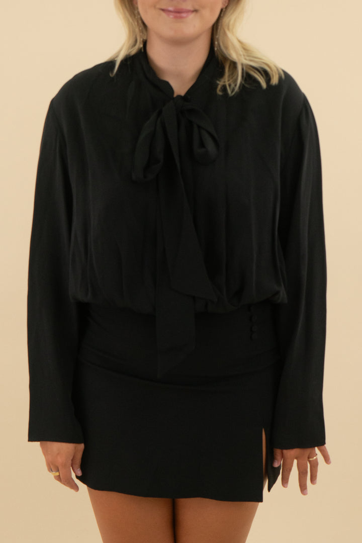 zara black long sleeve mini dress (xxl; retail $90)