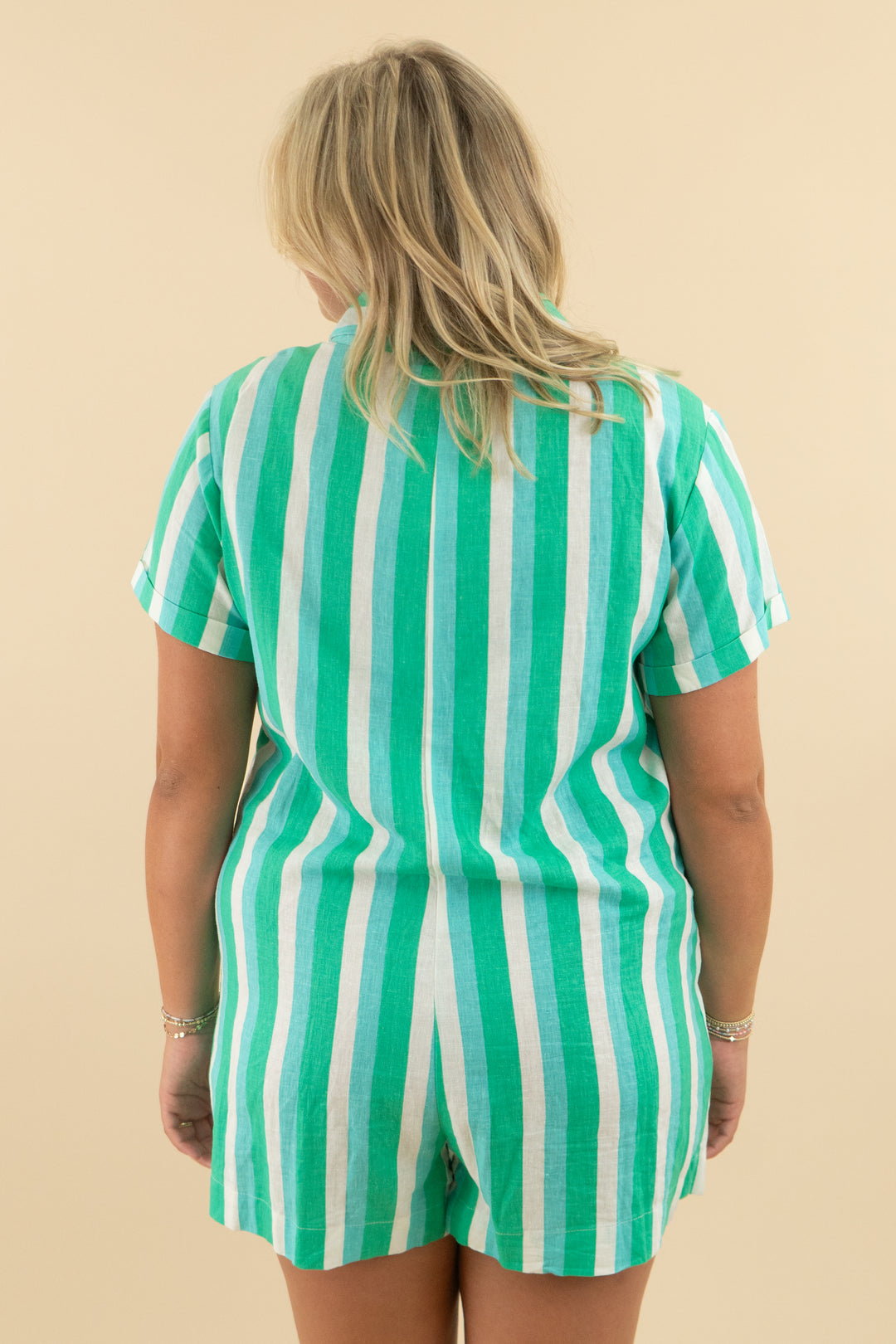 show me your mumu blue green romper (xl; retail $158 )