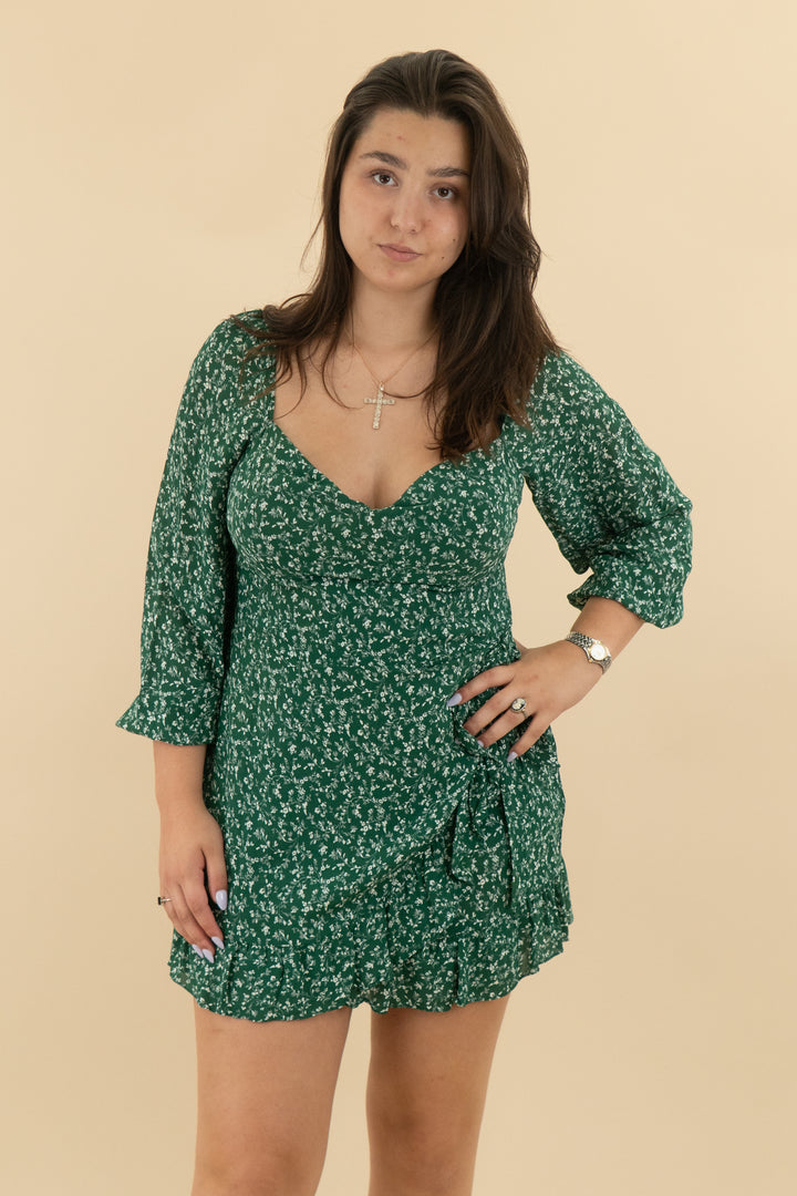 *AUCTION* reformation green floral dress (14)
