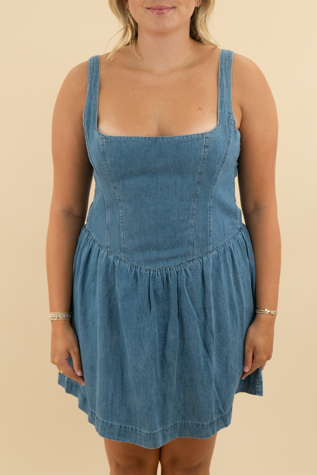 show me your mumu denim skort dress (xxl; retail $168)
