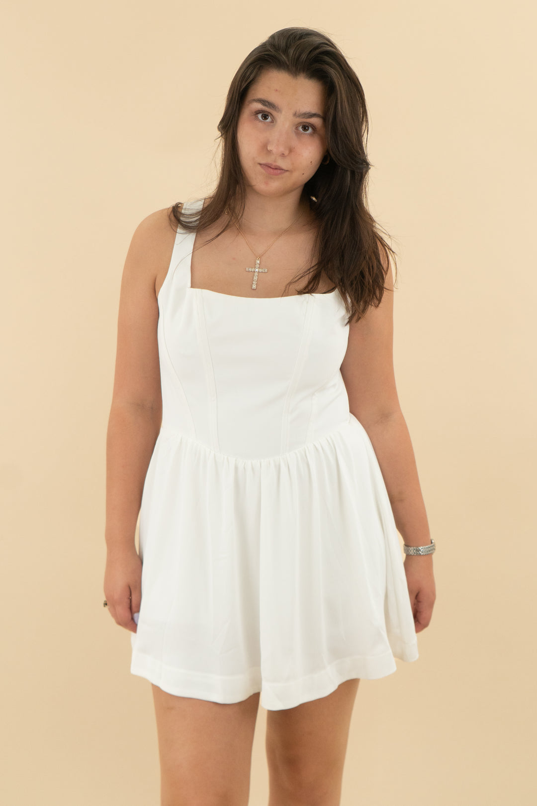 show me your mumu white skort dress (xxl; retail $168)