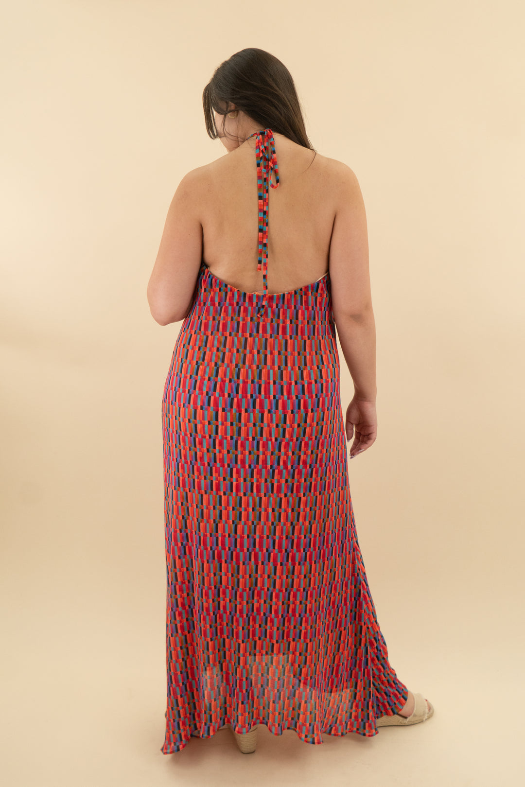 show me your mumu geometric halter maxi (xl; retail $198)