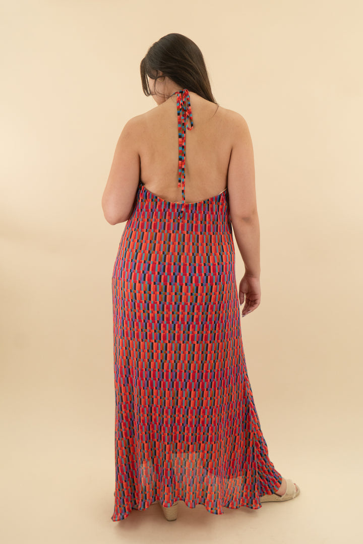 show me your mumu geometric halter maxi (xl; retail $198)