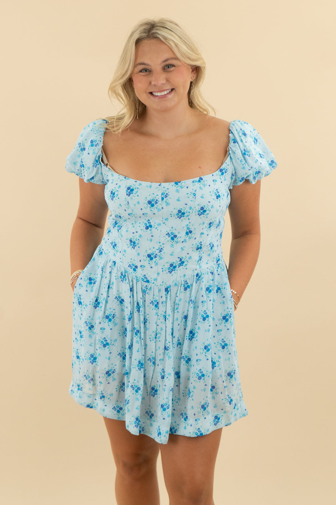 show me your mumu blue floral dress (xxl; retail $168)